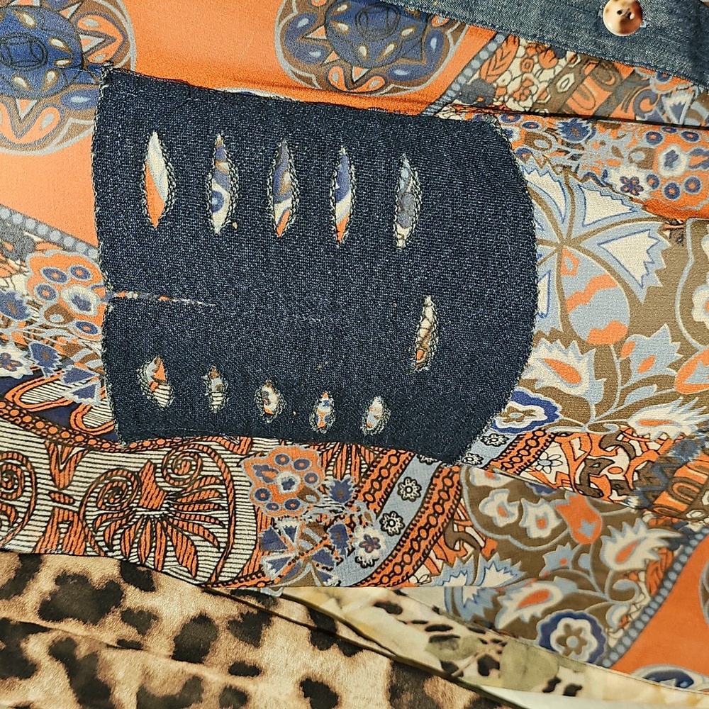 John Mark Patchwork Button Down Shirt - image 3